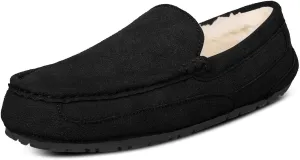 Mens Moccasin Slippers House Slippers for Men Slip-On Mens Loafers Breathable Suede Cozy Fur Lined Loafers for Men for Indoor & Outdoor