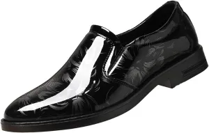 Men's Patent Leather Loafers Dress Shoes Comfort Low-top Slip On Business Formal Shoes Casual Shoes for Wedding Dating Work