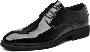 Mens Shiny Pointed Toe Dress Shoes Summer British Style Oxford Shoes Business Formal Office Wedding Shoes