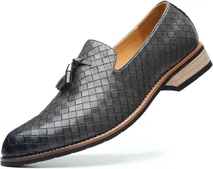 Men's Tassel Loafers Formal Dress Shoes Comfy Slip-on Flats Fashion Wedding Guest Moccasin Shoes