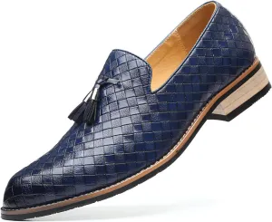 Men's Tassel Loafers Formal Dress Shoes Comfy Slip-on Flats Fashion Wedding Guest Moccasin Shoes