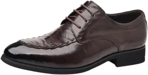 Men's Vintage High Gloss Dress Shoes Men Classic Pointed Toe Gradient Design Tuxedo Oxford Shoes