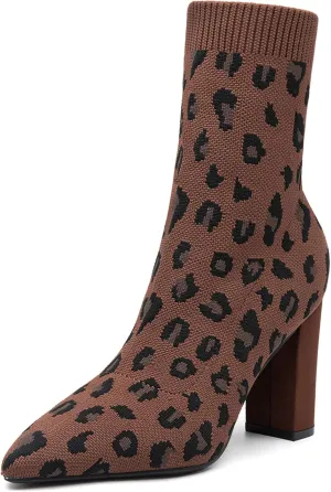 Mousse FIT Womens Minimalist Pointed Toe Chunky Heeled Ankle Boots
