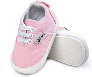 SOFMUO Baby Boys Girls Sneakers High Top Ankle PU Leather Non-Slip Moccasins Soft Rubber Sole Infant Booties Toddler Uniform Dress Shoes
