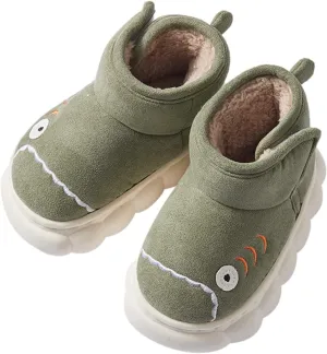 Toddler Boys Girls Winter Plush Boots for Cold Weather Kids Cartoon Animal Warm Faux  Shoes with Hook/Loop
