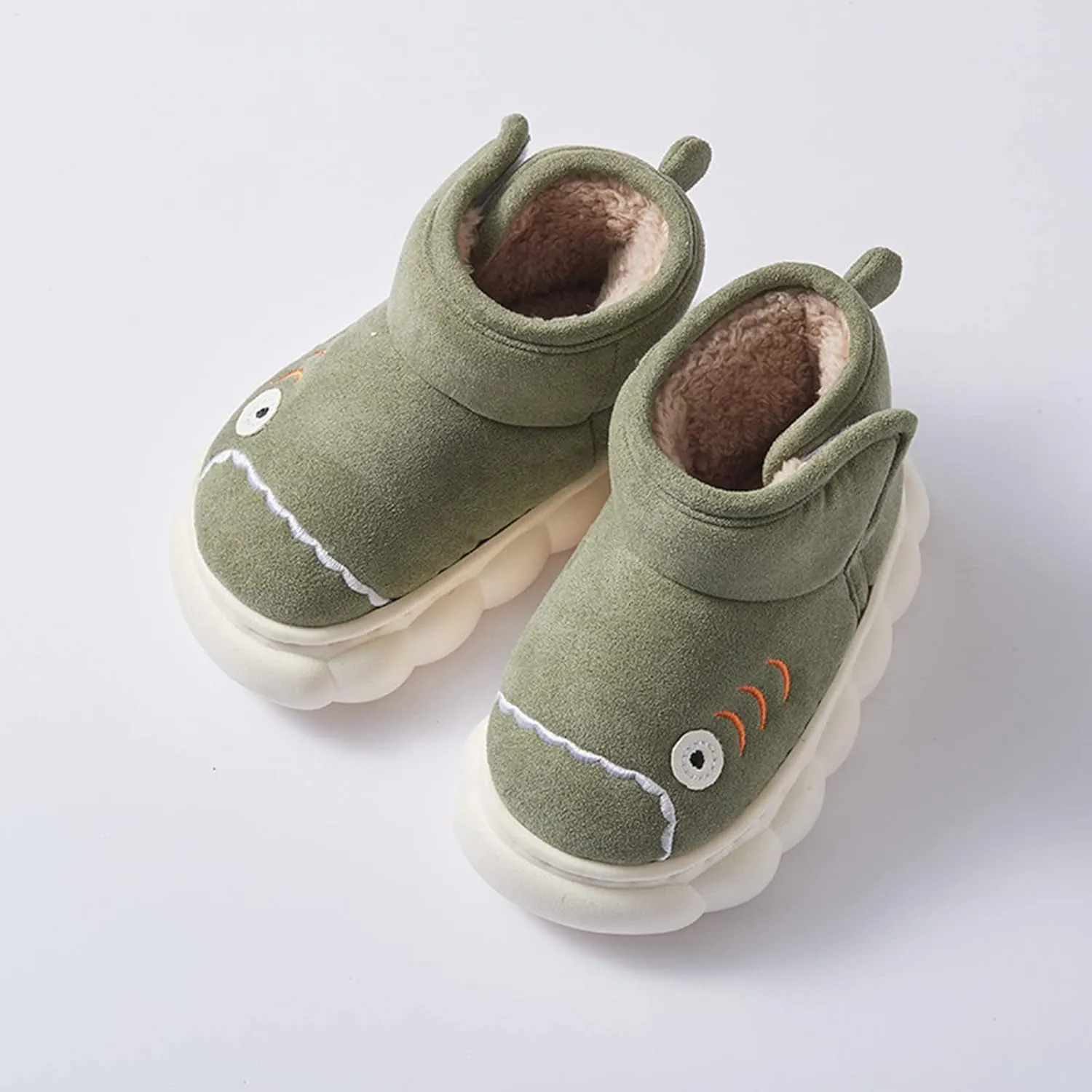 Toddler Boys Girls Winter Plush Boots for Cold Weather Kids Cartoon Animal Warm Faux  Shoes with Hook/Loop