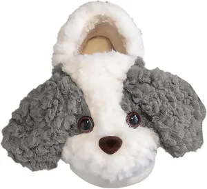 Toddler Cartoon Puppy Cotton Slippers,Girls Boys Cute Indoor Plush Cozy Soft Warm Fluffy Slip-on Home Slipper