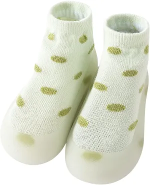 Unisex Baby Indoor Knit Shoes, Boys Girls Breathable Sock Shoes Rubber Sole Cotton Slip-On First Walking Shoes
