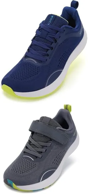 WHITIN Mens Wide Zero Drop Running Shoes Blue Size 10   Little/Big Kids Wide Zero Drop Running Shoes Grey Size 1