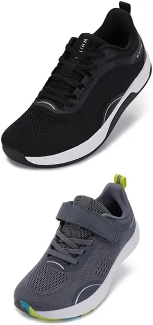 WHITIN Women's Wide Zero Drop Running Shoes Black Size 7  Little/Big Kids Wide Zero Drop Running Shoes Grey Size 11