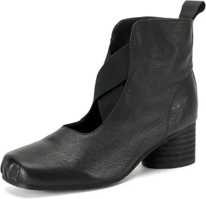 Women's Chunky Heel Ankle Boots Square Toe Low Block Heel Slip On Elastic Short Boots Ladies Retro Casual Chelsea Booties