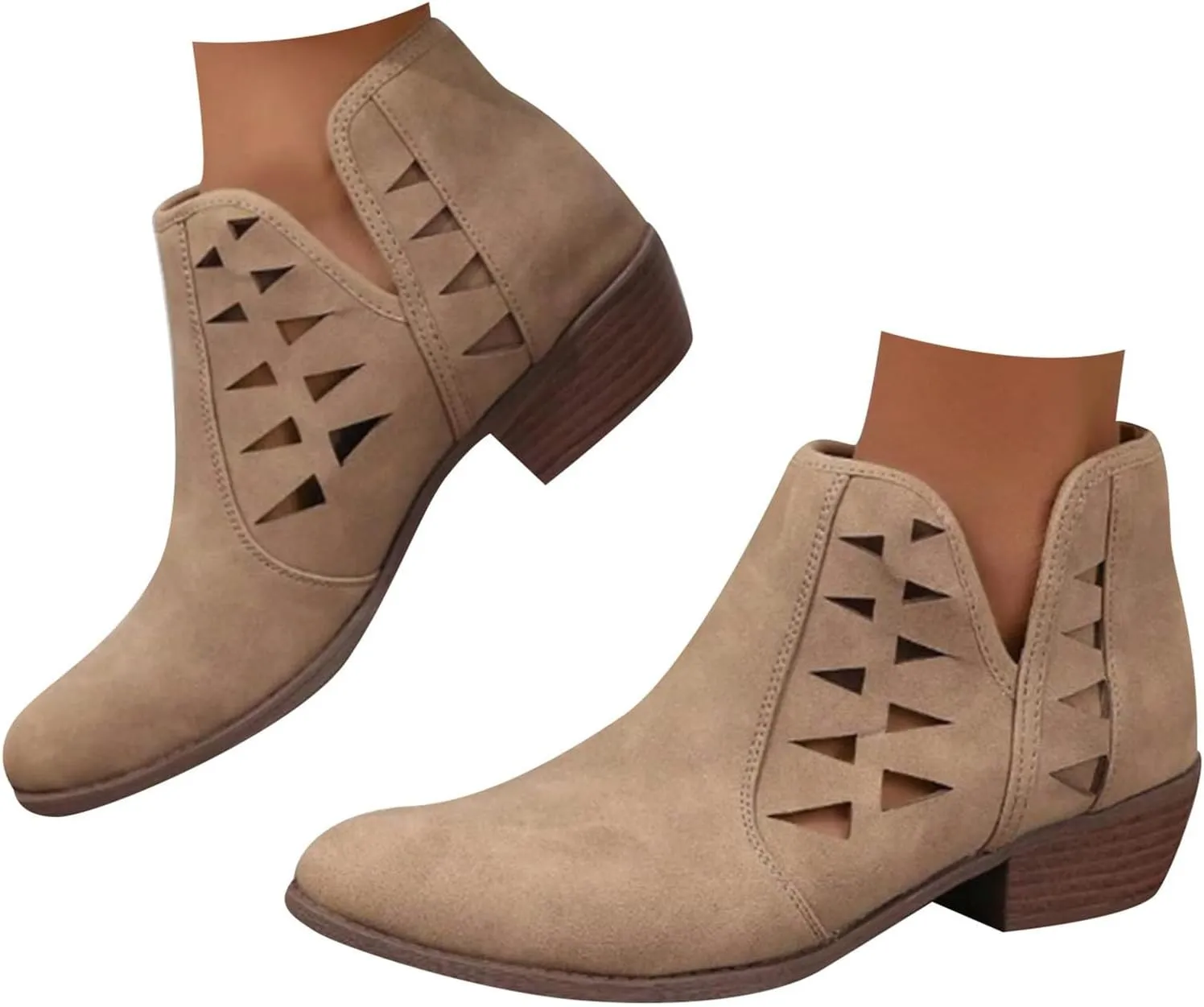 Women's Dressy Ankle Boots Fashion Boots Ankle Booties Casual Flcok Pointed Toe slip on Design lightweight Ankle Boot