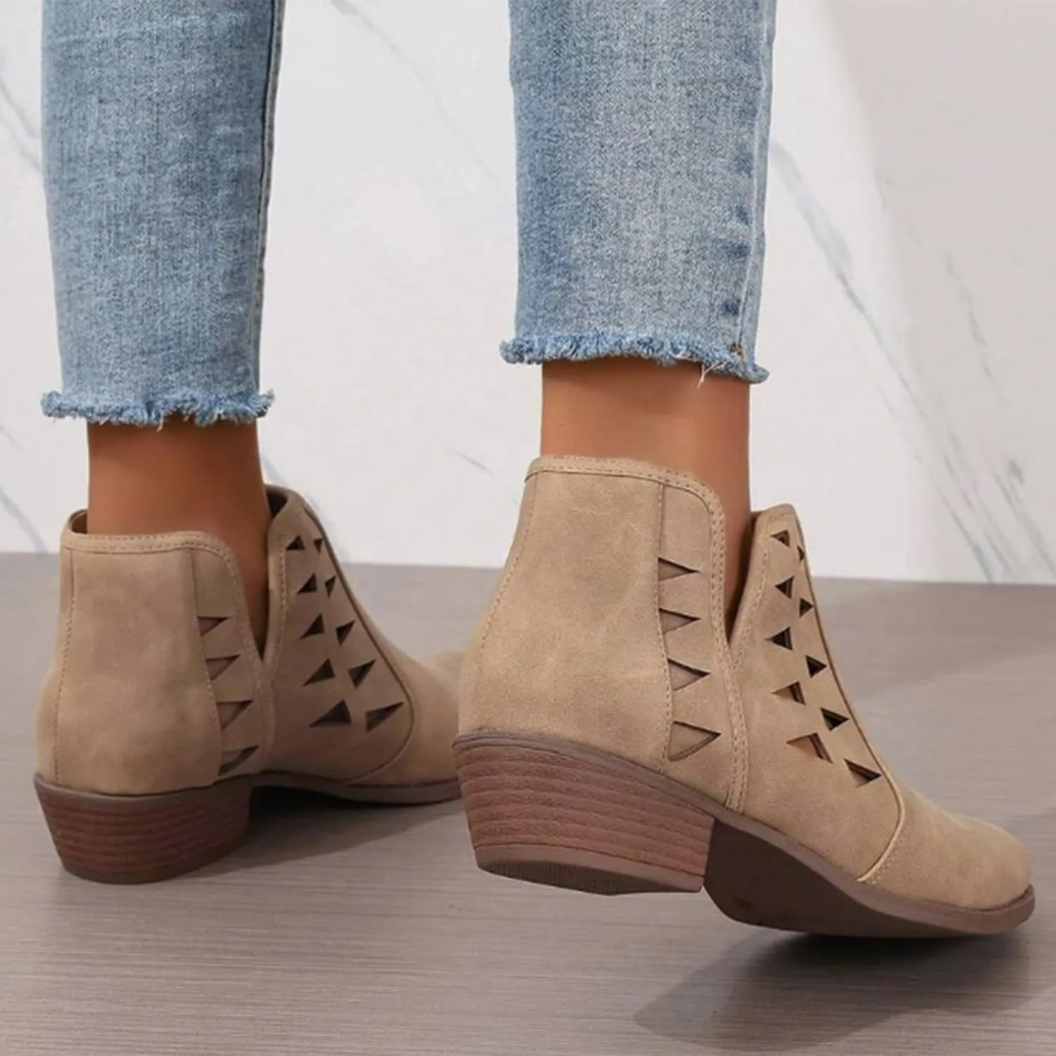 Women's Dressy Ankle Boots Fashion Boots Ankle Booties Casual Flcok Pointed Toe slip on Design lightweight Ankle Boot