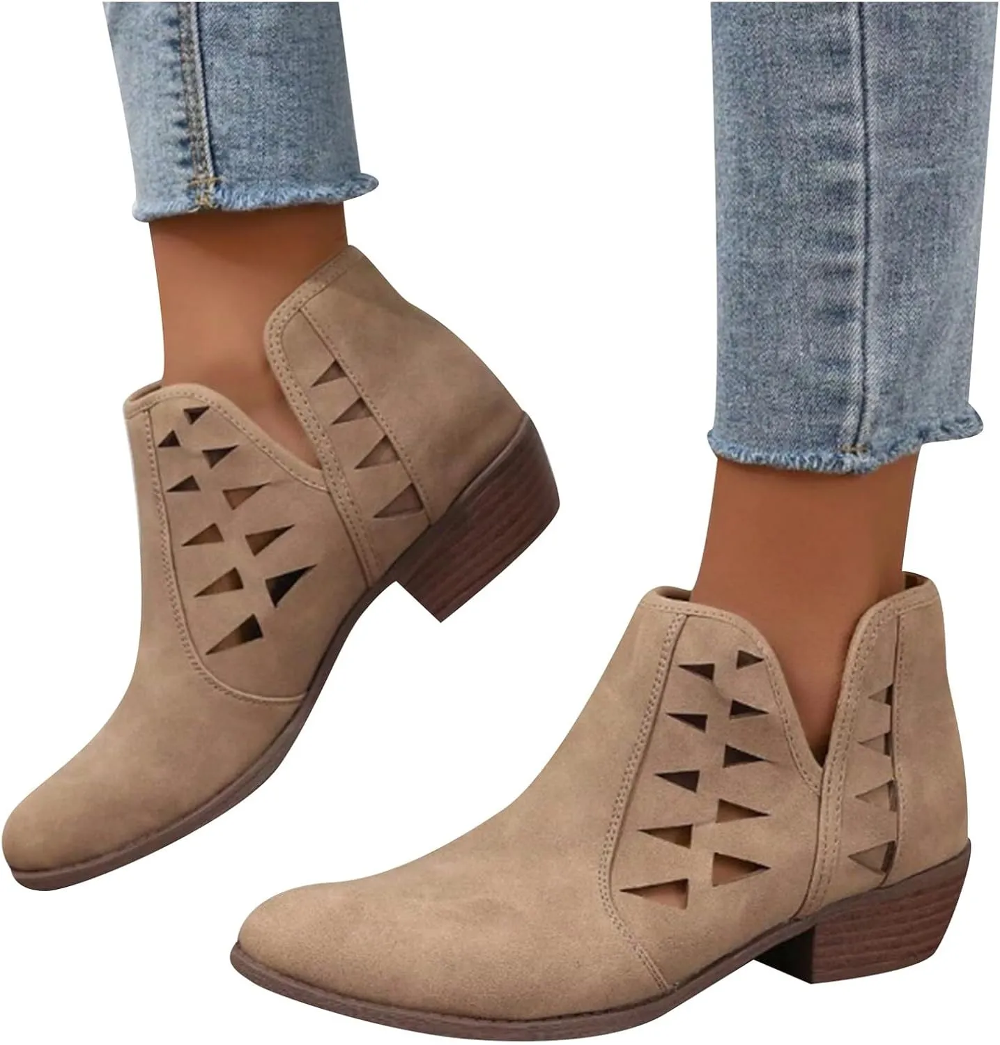 Women's Dressy Ankle Boots Fashion Boots Ankle Booties Casual Flcok Pointed Toe slip on Design lightweight Ankle Boot