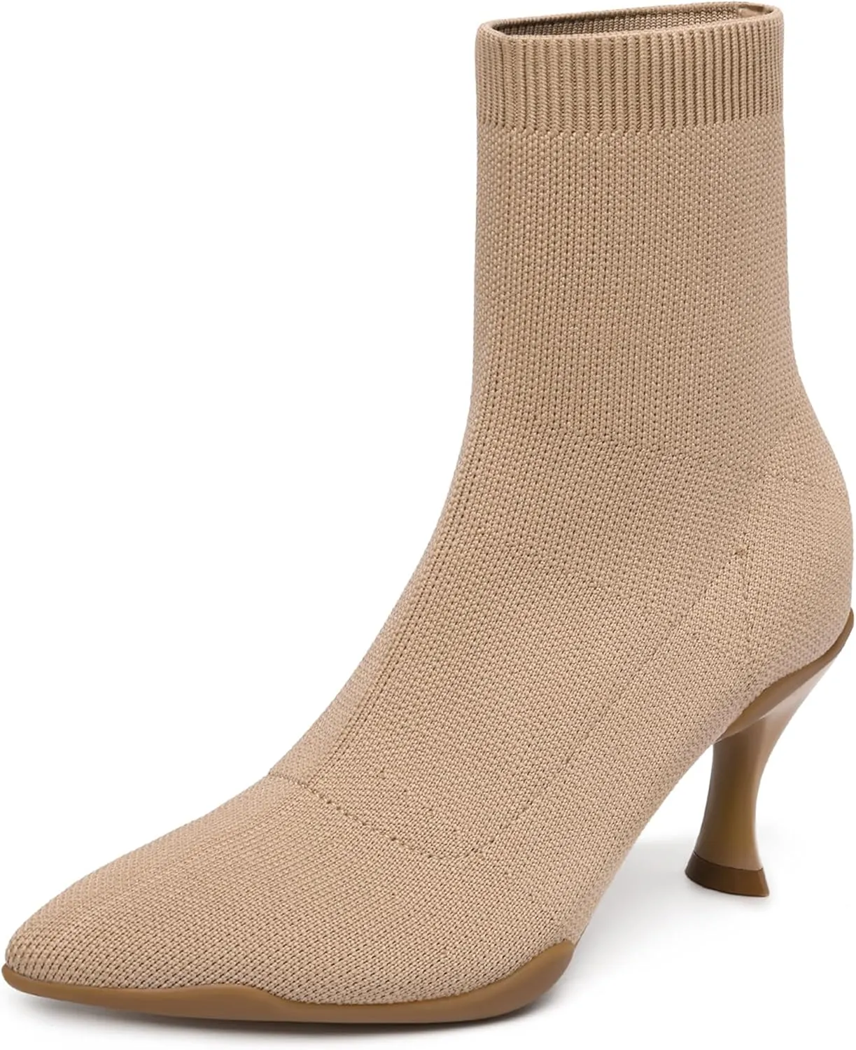 Womens Minimalist Pointed Toe Ankle Boots (Apricot, Adult, Women, 5, Numeric, US Footwear Size System, Medium)