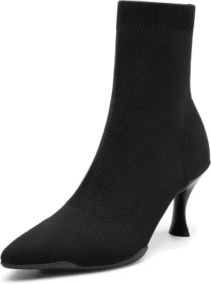 Womens Minimalist Pointed Toe Ankle Boots (Black, Adult, Women, 7.5, Numeric, US Footwear Size System, Medium)