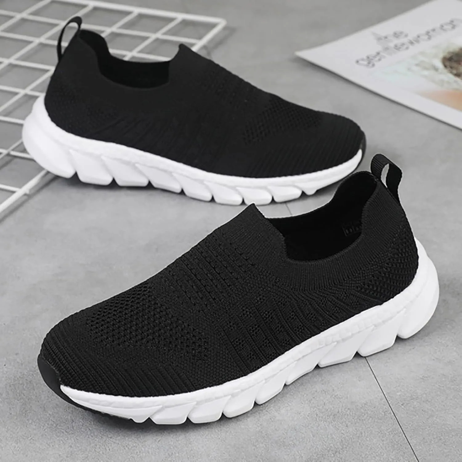 Women's Walking Shoes Cushion Comfortable Breeze Shoes Mens Running Shoes Loafers Brown Casual Shoes Chunky Sneakers Black Tennis Shoe White Loafers