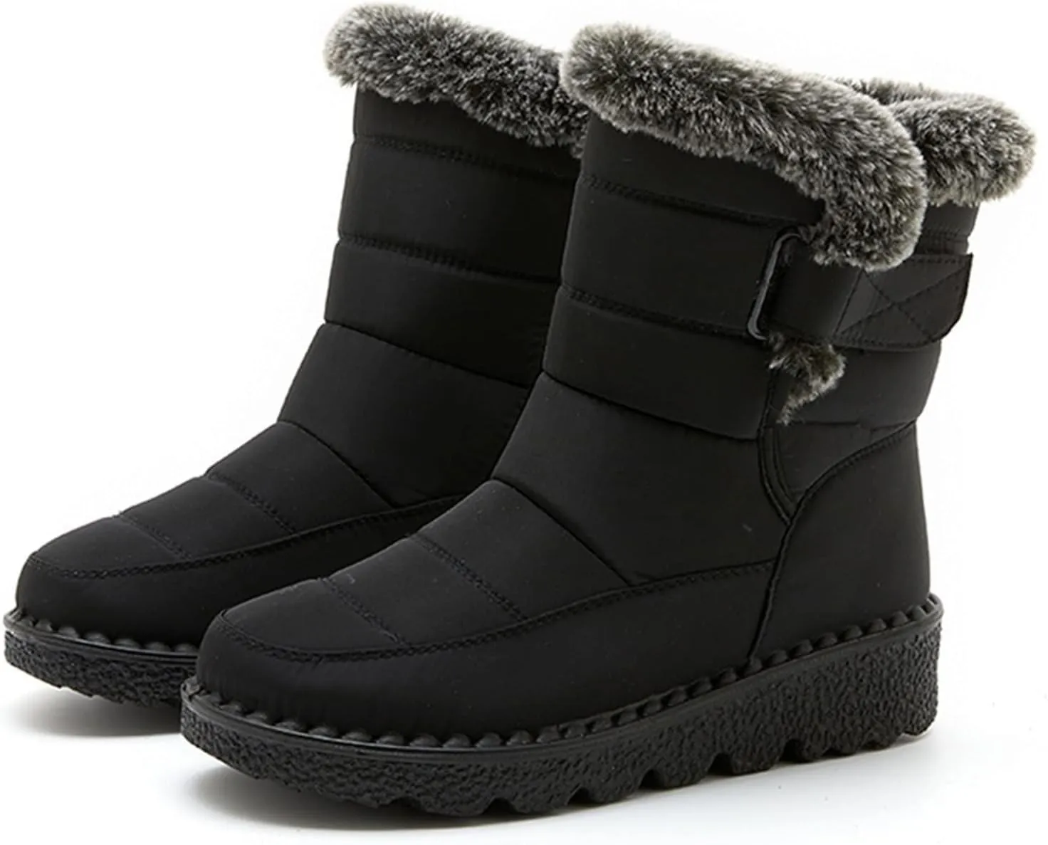 ZBYY Womens Winter Snow Boots Warm Fur Lining Comfortable Non Slip Ankle Booties Outdoor Waterproof Walking Short Boots