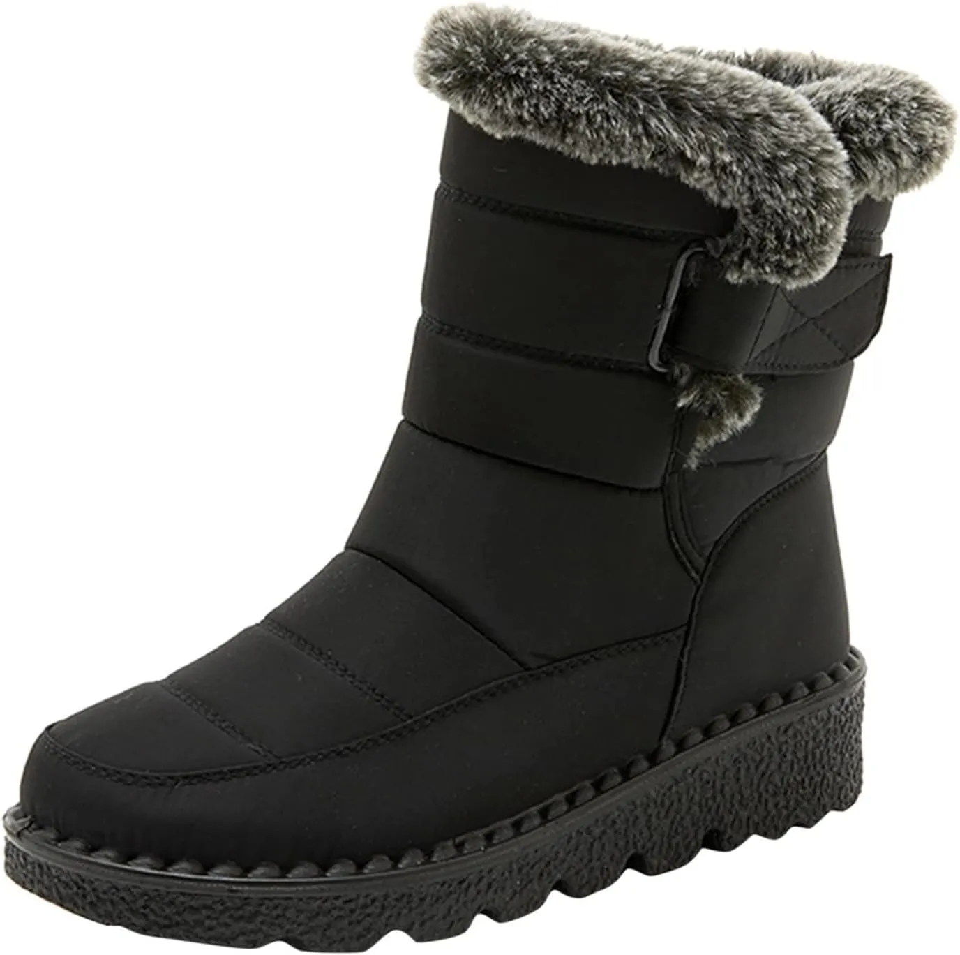 ZBYY Womens Winter Snow Boots Warm Fur Lining Comfortable Non Slip Ankle Booties Outdoor Waterproof Walking Short Boots
